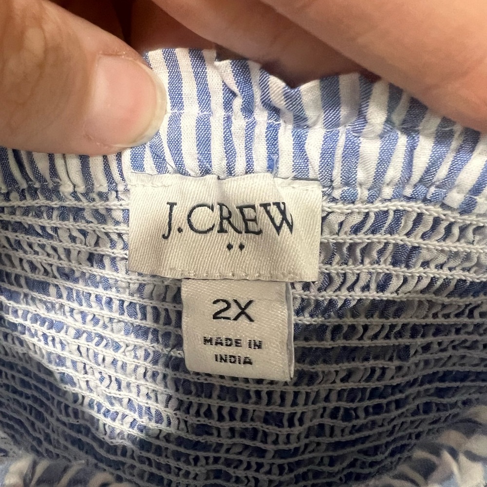 J. Crew Smocked Tiered Midi Dress